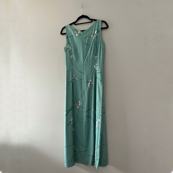 Tommy Bahama blue floral print silk maxi dress size 10 - Picture 2 of 5